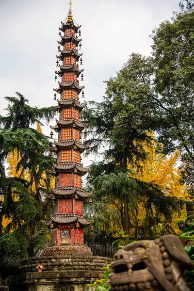 Chengdu Kina December 2023 Wenshu Temple Soligt Väder Hdr Bild — Stockfoto