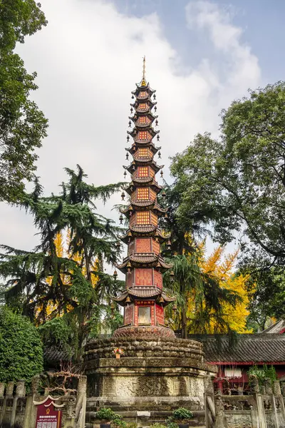 Chengdu Cina Dicembre 2023 Tempio Wenshu Con Tempo Soleggiato Immagine — Foto Stock