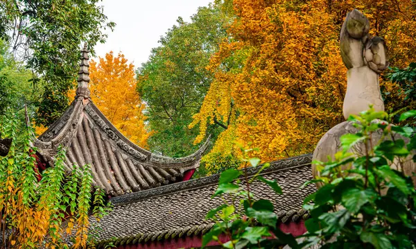 Chengdu China Dezember 2023 Wenshu Tempel Bei Sonnigem Wetter Hdr — Stockfoto