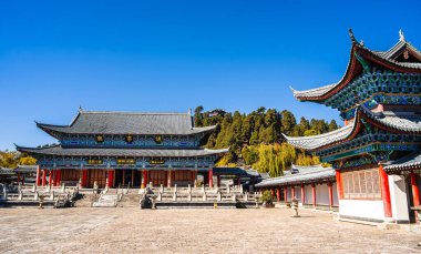 Lijiang, Yunnan, Çin - Aralık 12023: Güneşli havada eski bir kasaba, HDR Görüntü