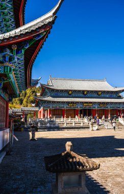 Lijiang, Yunnan, Çin - Aralık 12023: Güneşli havada eski bir kasaba, HDR Görüntü