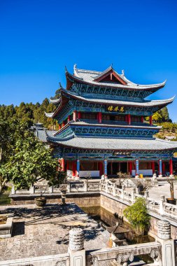 Lijiang, Yunnan, Çin - Aralık 12023: Güneşli havada eski bir kasaba, HDR Görüntü