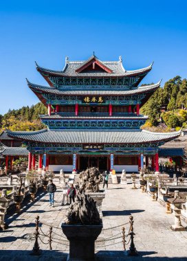 Lijiang, Yunnan, Çin - Aralık 12023: Güneşli havada eski bir kasaba, HDR Görüntü