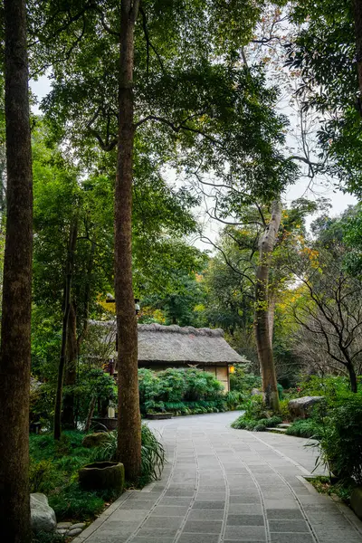 Chengdu Cina Dicembre 2023 Thatched Cottage Park Hdr Image — Foto Stock