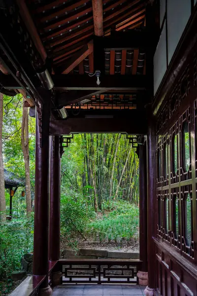 Chengdu China December 2023 Thatched Cottage Park Hdr Afbeelding — Stockfoto