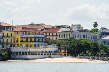 Panama Şehri, Panama - 4 Şubat 2024: Güneşli havada tarihi şehir merkezi, HDR Görüntü