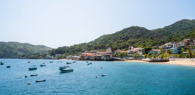 Taboga, Panama - February 5 2024 : Picturesque Island in Sunny Weather, HDR Image clipart