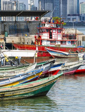 Panama Şehri, Panama - 4 Şubat 2024: Güneşli havada tarihi şehir merkezi, HDR Görüntü