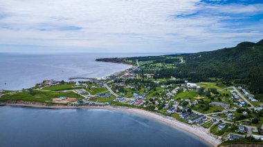 Perc, picturesque seaside village on Gaspe Peninsula, Quebec, Canada clipart