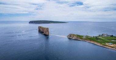Perc, manzaralı sahil köyü Gaspe Yarımadası, Quebec, Kanada
