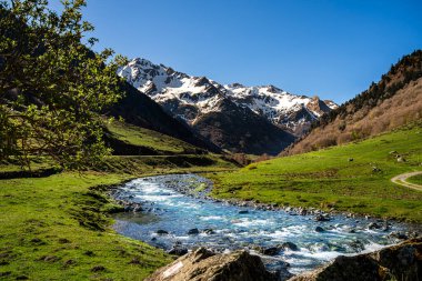 View of Ossau Valley in French Pyrenees, HDR Image clipart