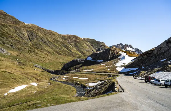 stock image View of the snow-covered mountains at Portalet Pass, French Pyrenees, HDR Image