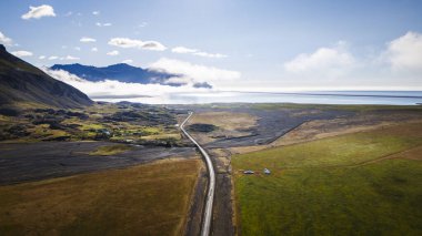 İzlanda 'daki Eastf Jords' un hava aracı görüntüsü