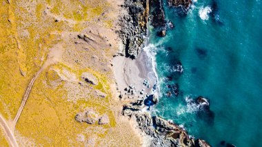 Aerial drone view of Eastf jords in Iceland clipart