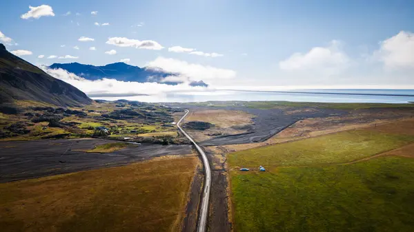 stock image Aerial drone view of Eastf jords in Iceland