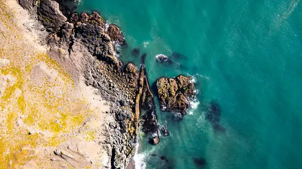 stock image Aerial drone view of Eastf jords in Iceland