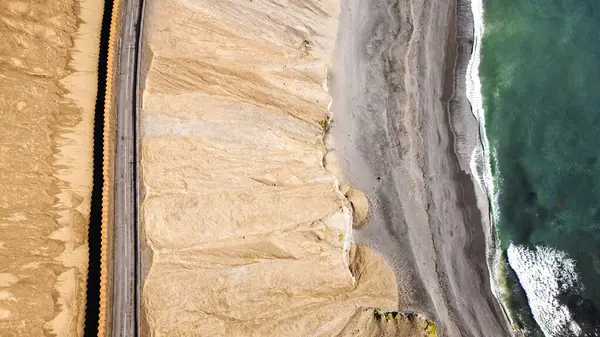 stock image Aerial drone view of Eastf jords in Iceland