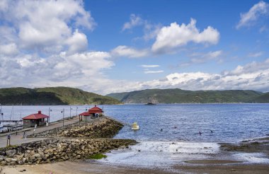 Saguenay Fjord 'un Quebec, Kanada' daki güzel manzaraları