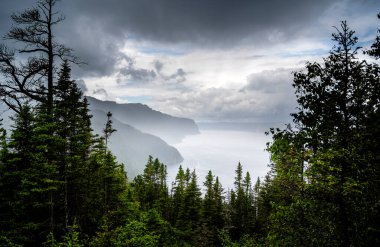 Saguenay Fjord 'un Quebec, Kanada' daki güzel manzaraları