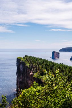 Perc, manzaralı sahil köyü Gaspe Yarımadası, Quebec, Kanada