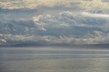 Quebec, Kanada 'daki Chaleur Körfezi' nin hava aracı görüntüsü