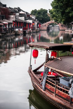 Xitang, Çin - 12 Aralık 2023: Kışın Tarihi Köy, Hdr Image