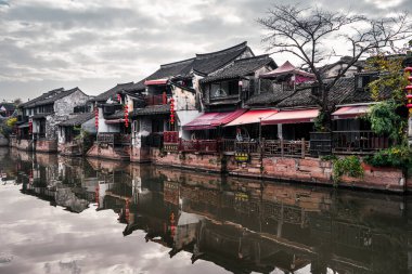 Xitang, Çin - 12 Aralık 2023: Kışın Tarihi Köy, Hdr Image