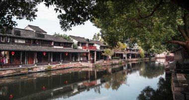 Xitang, Çin - 12 Aralık 2023: Kışın Tarihi Köy, Hdr Image