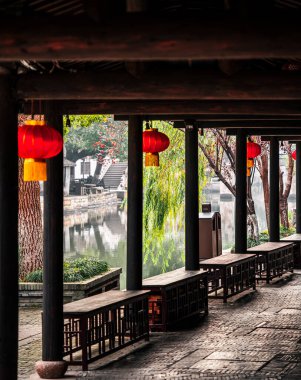 Xitang, Çin - 12 Aralık 2023: Kışın Tarihi Köy, Hdr Image