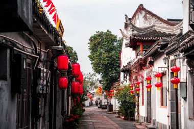 Xitang, China - December 12, 2023: View of The Historical Village in winter, Hdr Image clipart