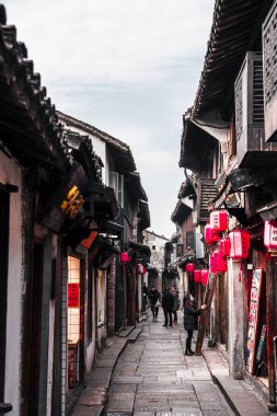 Xitang, Çin - 12 Aralık 2023: Kışın Tarihi Köy, Hdr Image