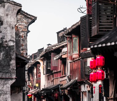 Xitang, Çin - 12 Aralık 2023: Kışın Tarihi Köy, Hdr Image