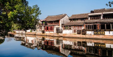 Xitang, Çin - 12 Aralık 2023: Kışın Tarihi Köy, Hdr Image