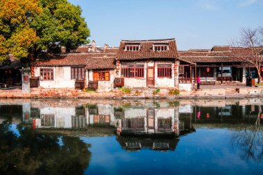 Xitang, Çin - 12 Aralık 2023: Kışın Tarihi Köy, Hdr Image