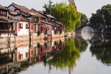 Xitang, Çin - 12 Aralık 2023: Kışın Tarihi Köy, Hdr Image