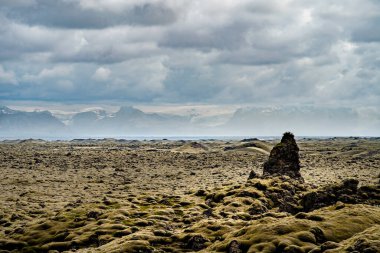 Güney İzlanda 'daki Eldhraun Manzaraları, HDR Görüntü