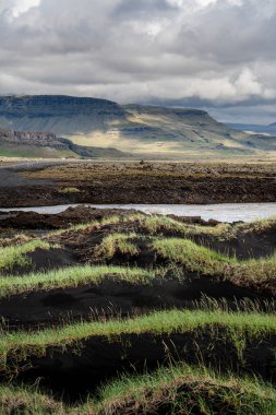 Güney İzlanda 'daki Eldhraun Manzaraları, HDR Görüntü