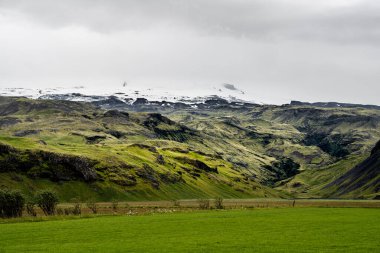 Eyjafjallajokull yakınlarındaki İzlanda Güney Sahili manzarası, HDR Görüntü