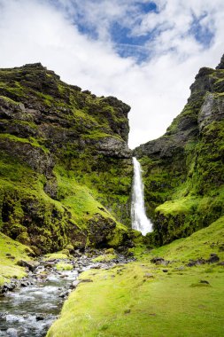 Eyjafjallajokull yakınlarındaki İzlanda Güney Sahili manzarası, HDR Görüntü