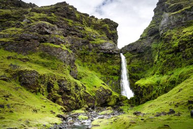 Eyjafjallajokull yakınlarındaki İzlanda Güney Sahili manzarası, HDR Görüntü
