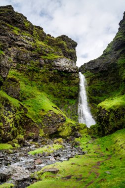 Eyjafjallajokull yakınlarındaki İzlanda Güney Sahili manzarası, HDR Görüntü