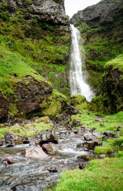 Eyjafjallajokull yakınlarındaki İzlanda Güney Sahili manzarası, HDR Görüntü