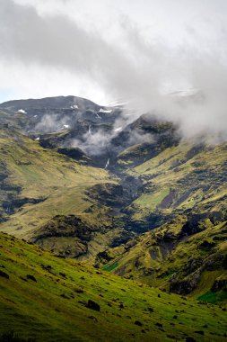 Eyjafjallajokull yakınlarındaki İzlanda Güney Sahili manzarası, HDR Görüntü