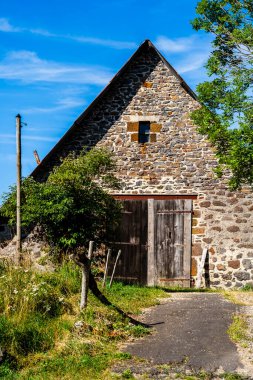 Yazın Aubrac manzarası, Aveyron, Fransa