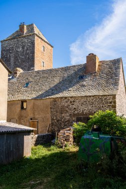 Yazın Aubrac manzarası, Aveyron, Fransa