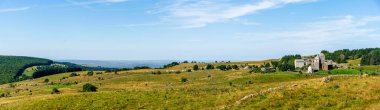 Aubrac landscape in summertime, Aveyron, France clipart