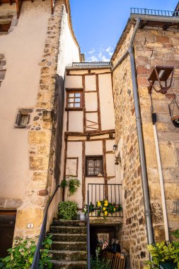 View of Saint Come d'Olt commune in Aveyron, France clipart