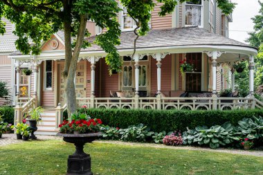 Niagara Gölü, Kanada - 3 Temmuz 2024: Bulutlu havada tarihi merkez, HDR Görüntü