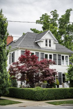 Niagara Gölü, Kanada - 3 Temmuz 2024: Bulutlu havada tarihi merkez, HDR Görüntü