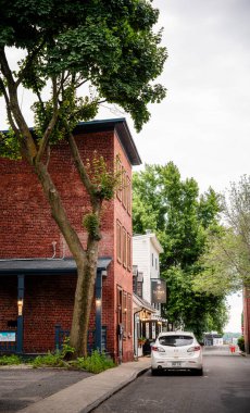 Trois Rivieres, Quebec, Canada - July 3, 2024: Historical city center in cloudy weather clipart